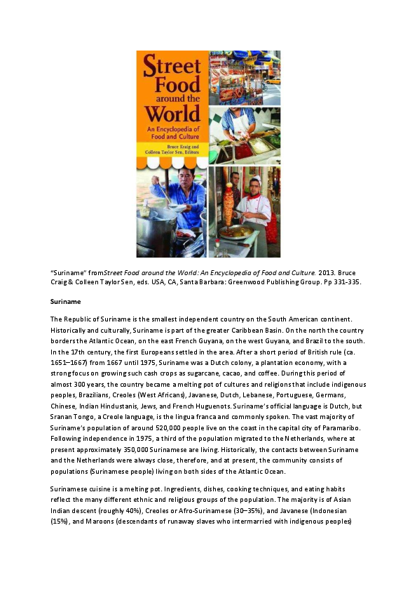 Street food around the world: an encyclopedia of food and culture