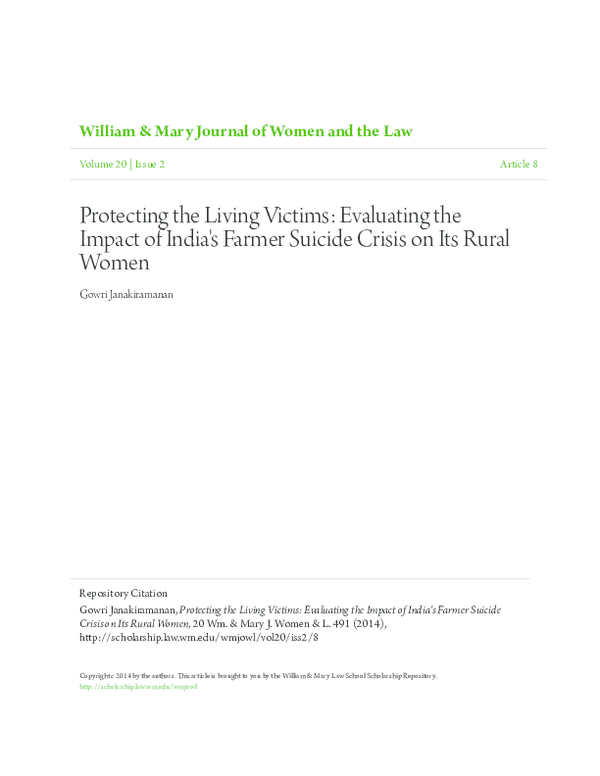 (PDF) William & Mary Journal of Women and the Law Protecting the Living