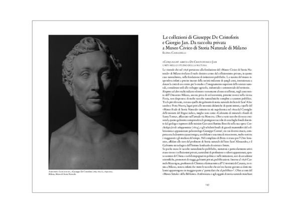 Le collezioni di Giuseppe De Cristoforis e Jan. Da raccolta