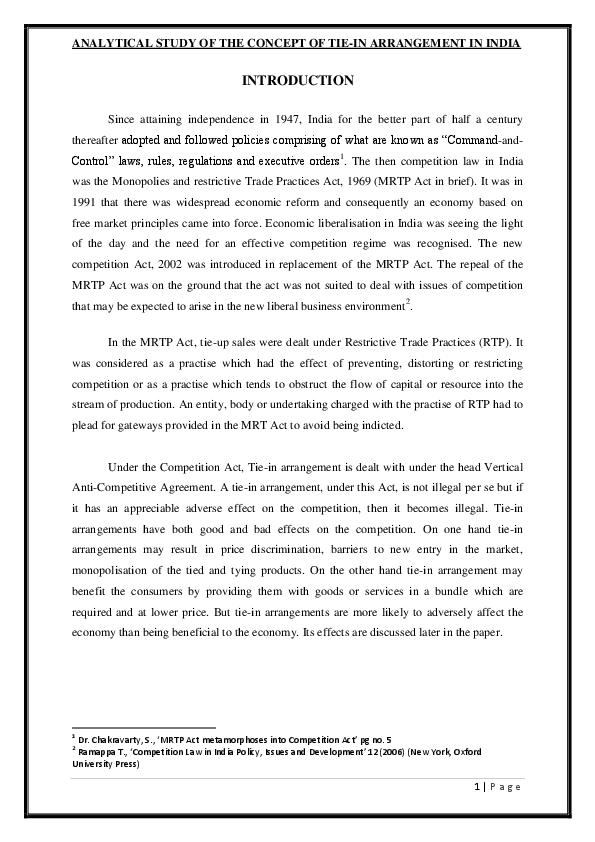 (DOC) TieIn Arrangement in India sujata mukherjee Academia.edu