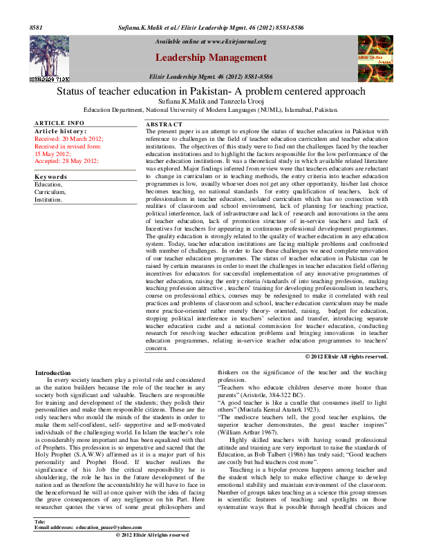 Critically discuss the educational objectives of pakistan image