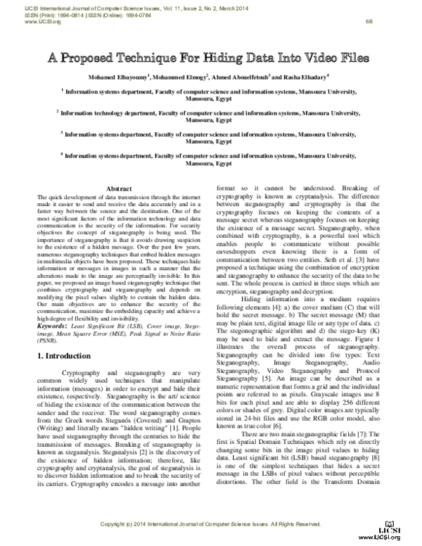 A Proposed Technique For Hiding Data Into Video Files