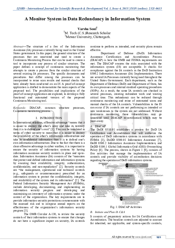 (PDF) A Monitor System in Data Redundancy in Information System