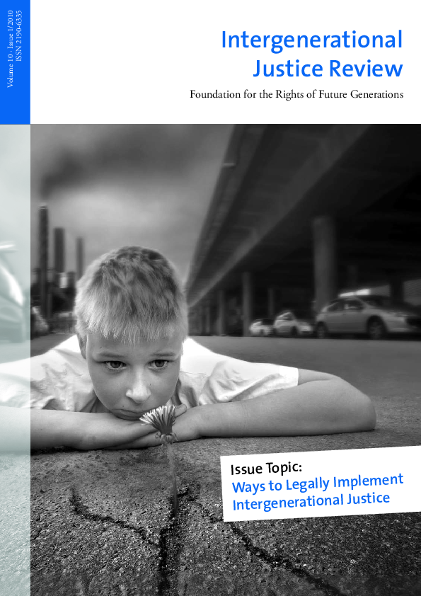 (PDF) Ways to Legally Implement Intergenerational Justice ...