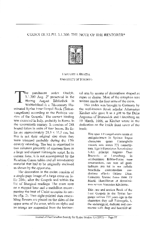 (PDF) “Codex Guelph. 3.1.300: The Note of the Restorer”. Journal of the ...