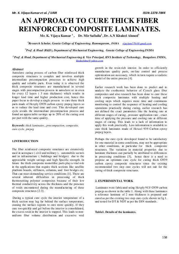 (PDF) Curing of thick CFRP laminates