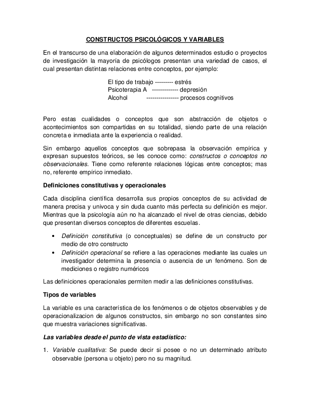 (DOC) CONSTRUCTOS PSICOLÓGICOS Y VARIABLES
