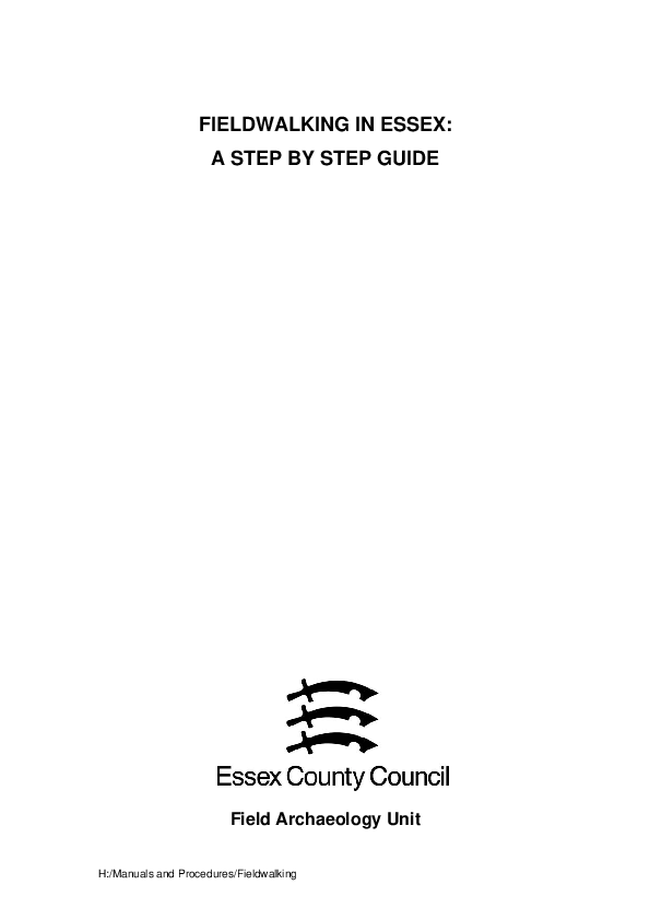 (PDF) ARCHAEOLOGICAL FIELDWALKING IN ESSEX, 1986-2005