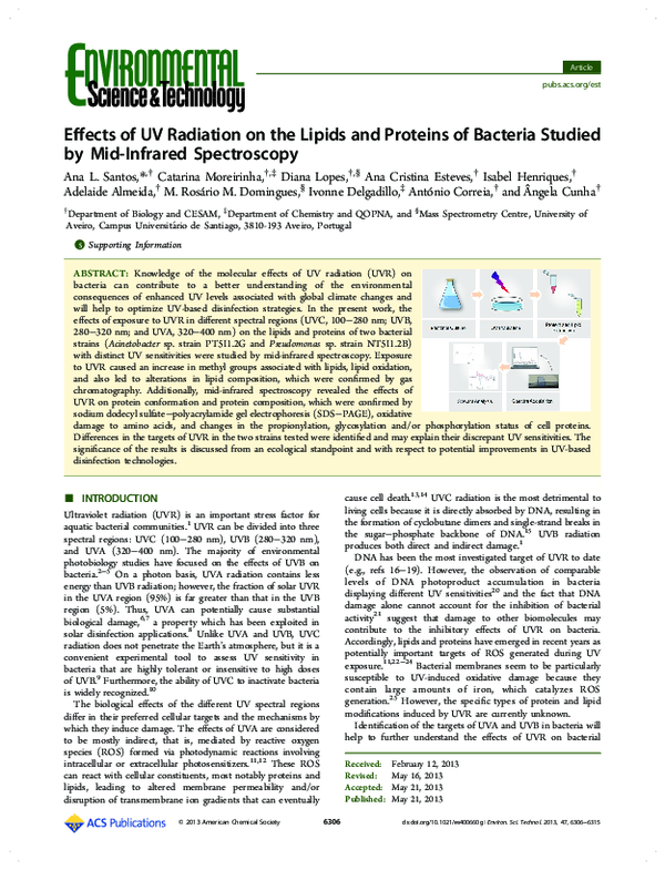 (PDF) Effects of UV Radiation on the Lipids and Proteins of Bacteria ...