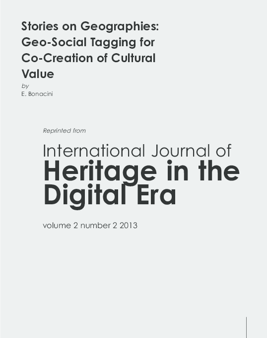 Stories On Geographies Geo Social Tagging For Co Creation Of