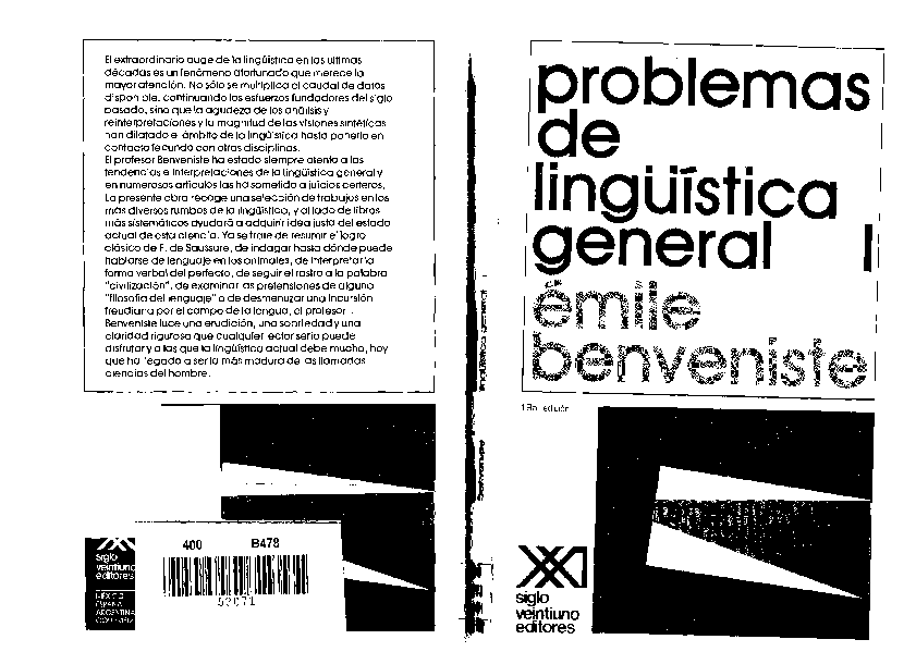 (PDF) Benveniste - Problemas De Linguistica General T 1.PDF