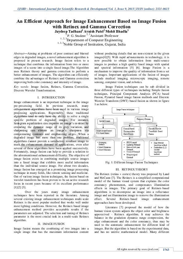 (PDF) An Efficient Approach for Image Enhancement Based on Image Fusion ...