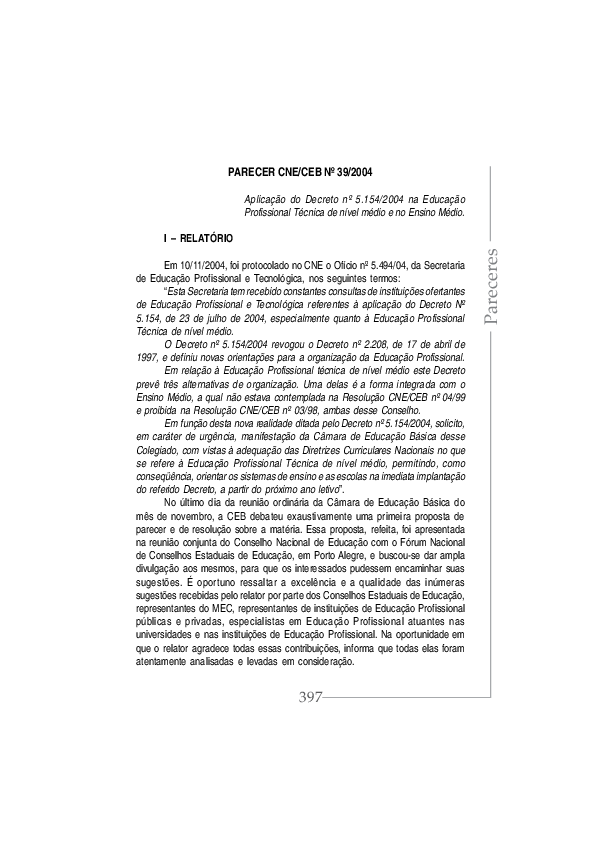 (PDF) Aplicação do Decreto nº 5.154/2004 na Educação Profissional ...