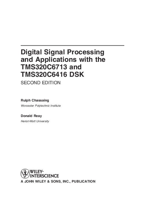 PDF) Digital Signal Processing and Applications with the