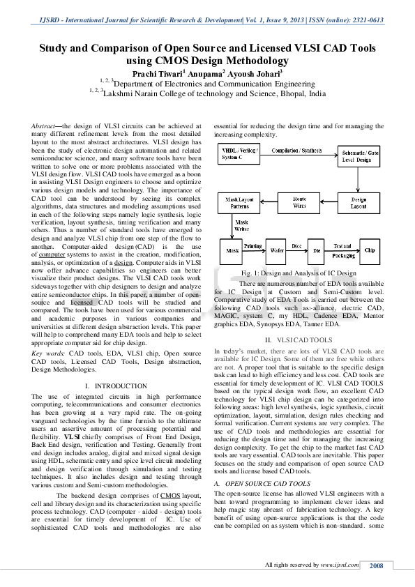 (PDF) Study and Comparison of Open Source and Licensed VLSI CAD Tools