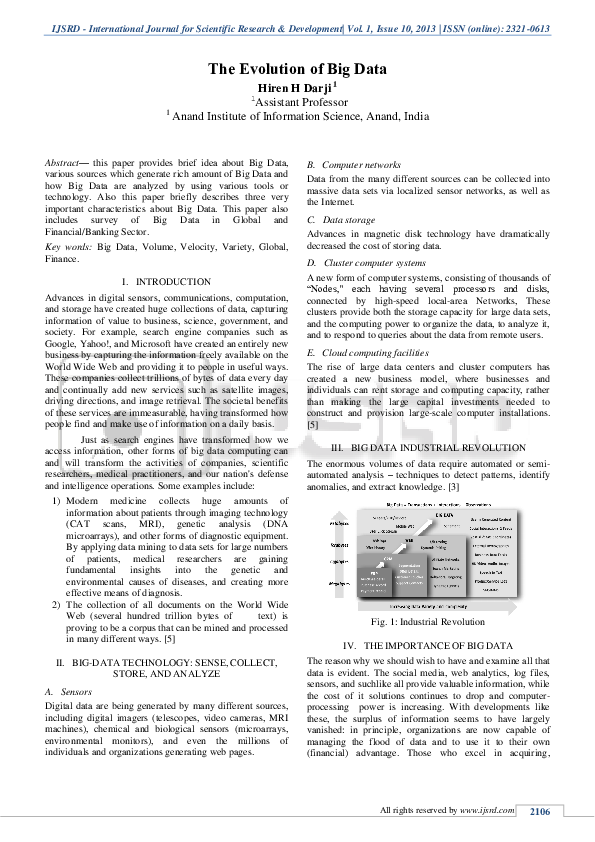 (PDF) The Evolution of Big Data