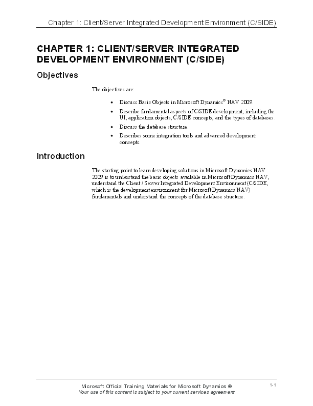 (PDF) Chapter 1: Client/Server Integrated Development Environment (C/SIDE