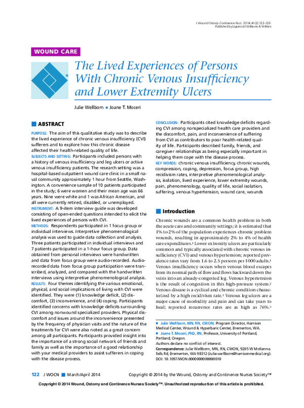 (PDF) The Lived Experiences of Persons With Chronic Venous Insuffi ...