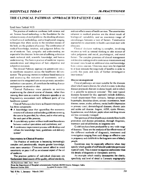 (PDF) Clinical Pathways