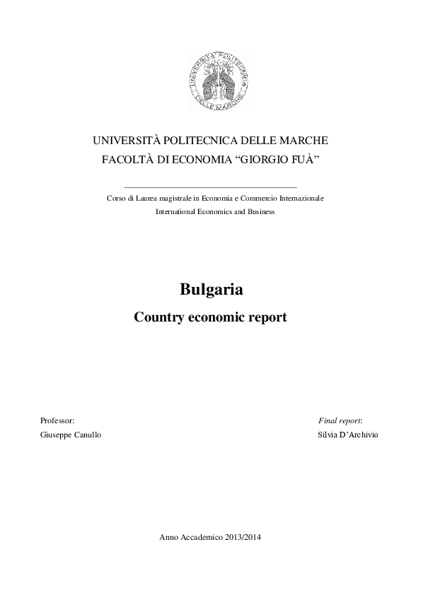 (PDF) Bulgaria, Country economic report
