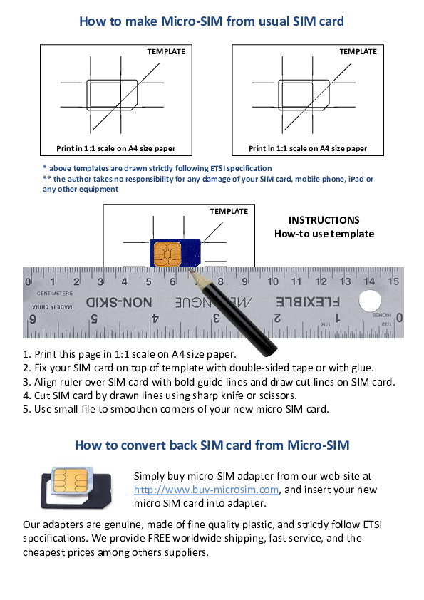 (PDF) How to make MicroSIM from usual SIM card How to convert back SIM