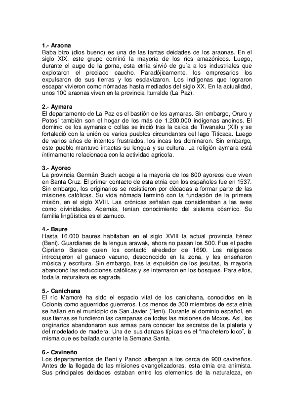 (DOC) 36 etnias de bolivia