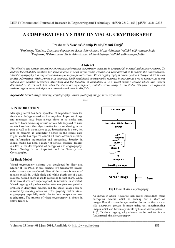 (PDF) A COMPARATIVELY STUDY ON VISUAL CRYPTOGRAPHY