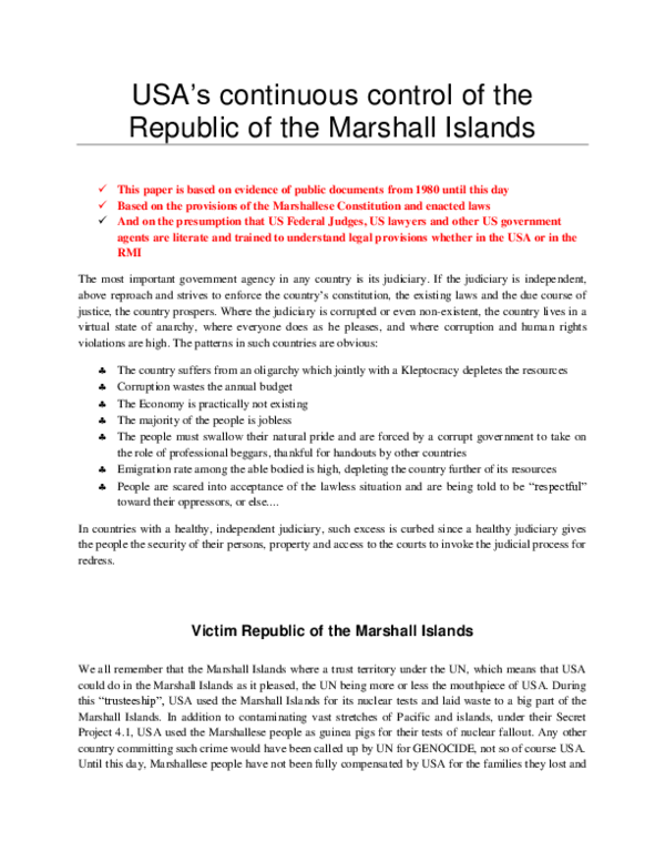 (PDF) USA's continuous control over the Marshall Islands - who controls ...