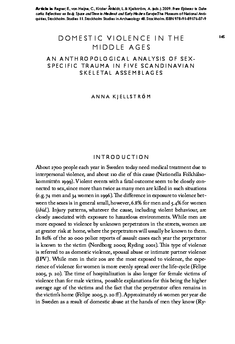DOMESTIC VIOLENCE IN THE MIDDLE AGES