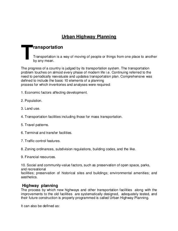 (DOC) Urban Highway Planning Rana Ashraf Academia.edu