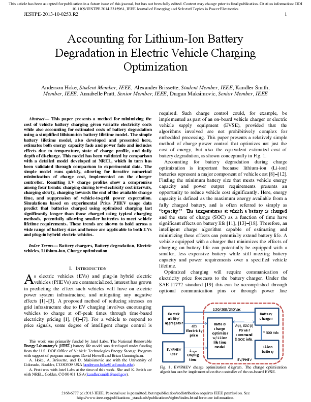 (PDF) Accounting for Lithium-ion Battery Degradation in Electric ...