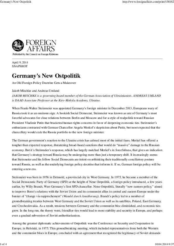 Foreign policy germany essay image