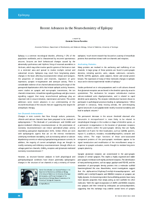 (PDF) Recent Advances in the Neurochemistry of Epilepsy