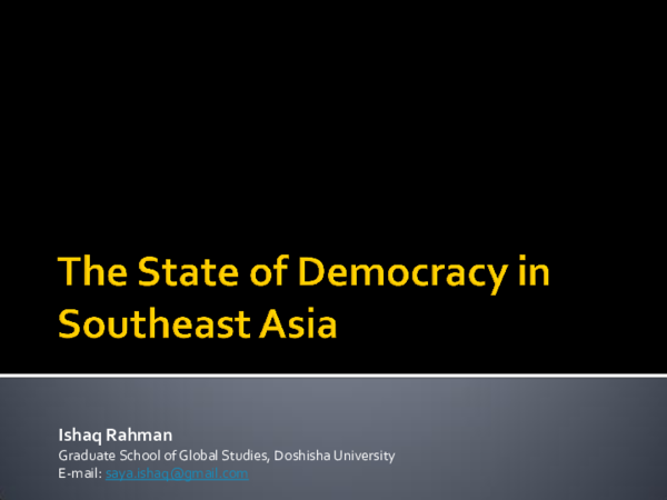 (PPT) The state of Democracy in Southeast Asia