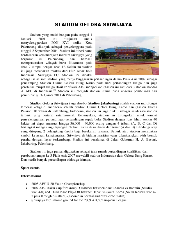 STADION GELORA SRIWIJAYA