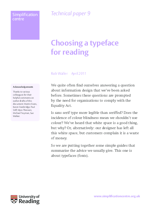 Download Pdf Choosing A Typeface For Reading Rob Waller Academia Edu SVG Cut Files