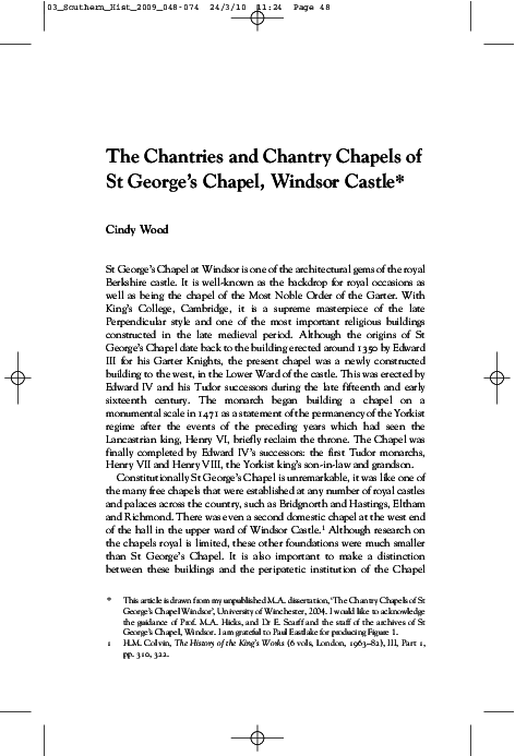 (PDF) The Chantries and Chantry Chapels of St George's Chapel, Windsor ...