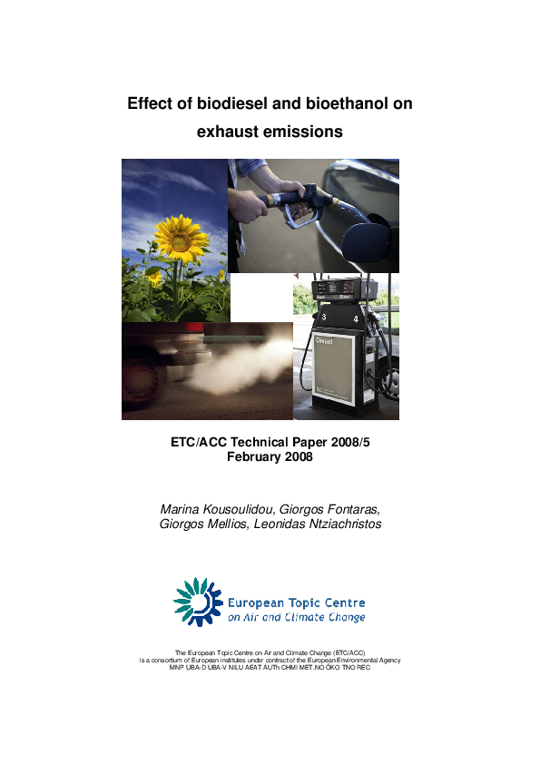 (PDF) Effect of biodiesel and bioethanol on exhaust emissions
