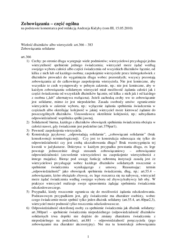(PDF) Zobowiązania – część ogólna
