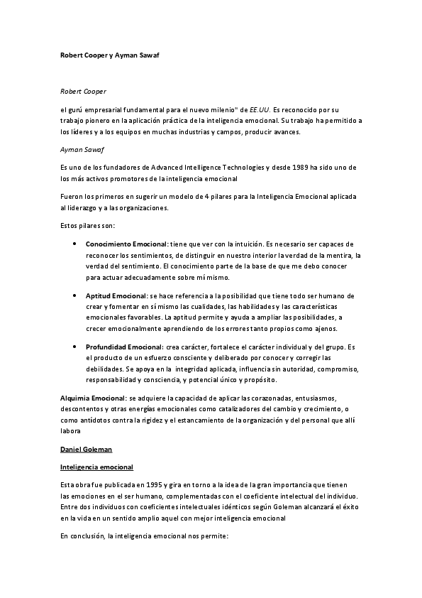 (DOC) Robert Cooper y Ayman Sawaf Alberto Ramirez Academia.edu
