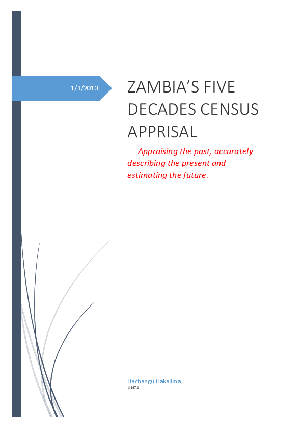 (PDF) ZAMBIA'S FIVE DECADES CENSUS APPRISAL