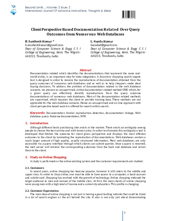 (PDF) Client perspective based documentation related over query ...
