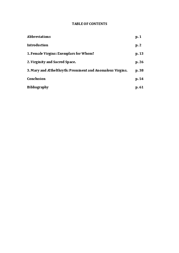 Female Virgins in Aelfric's Saints' Lives