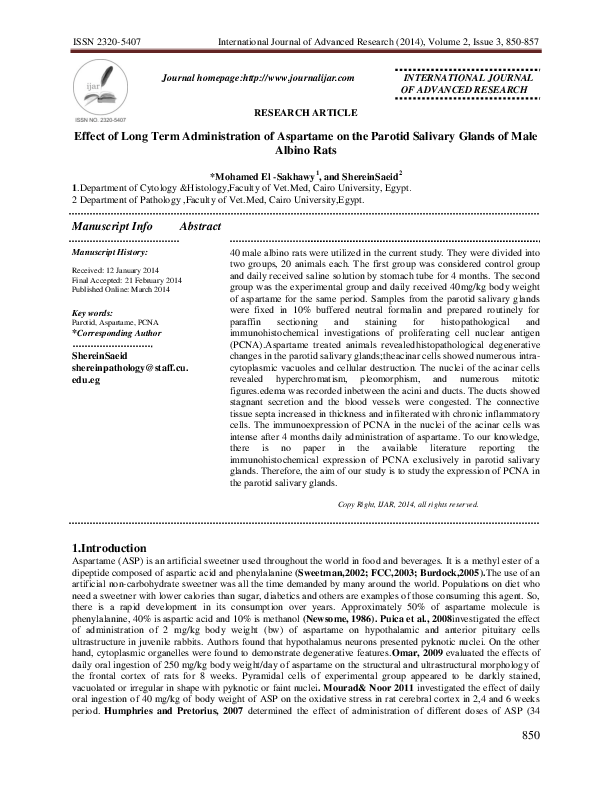 Aspartame cancer study picture