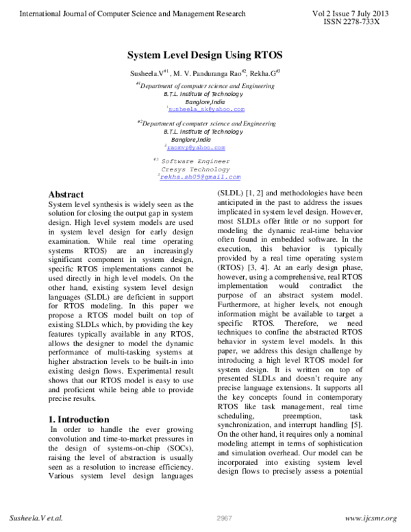 (PDF) System Level Design Using RTOS Paulo Cesar Kussler Academia.edu