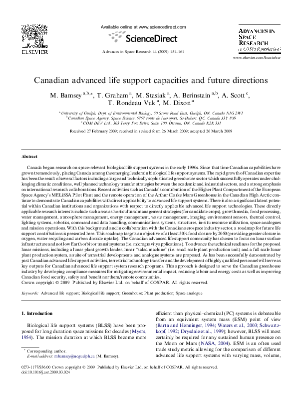 (PDF) Canadian advanced life support capacities and future directions