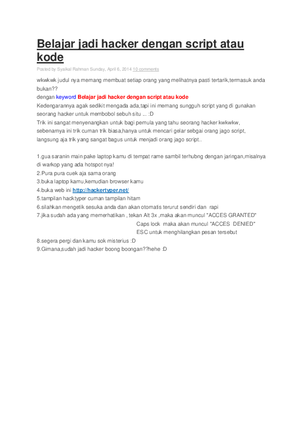 Belajar Jadi Hacker Pdf , Kitab Hacker: Kumpulan Teknik-teknik Hacking ...