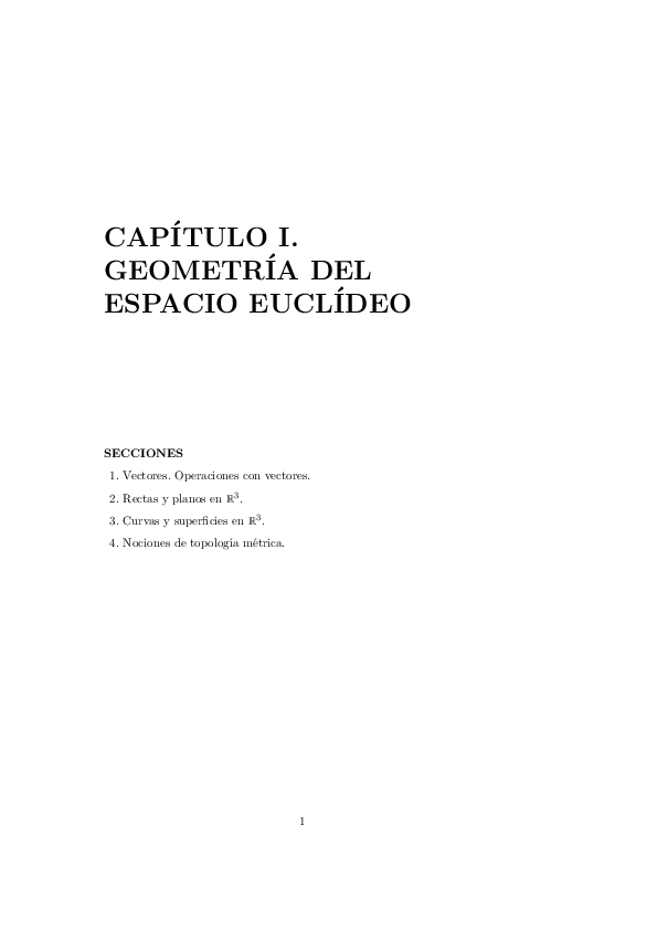 (PDF) CAP´ ITULO I. GEOMETR´ DEL IA ESPACIO EUCL´ IDEO SECCIONES