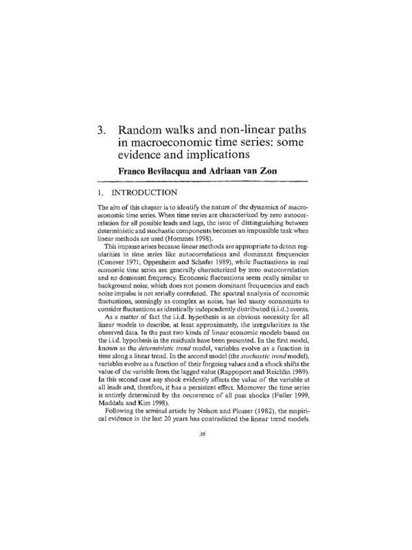 (PDF) Randon walks and non-linear paths in macroeconomic timeseries ...