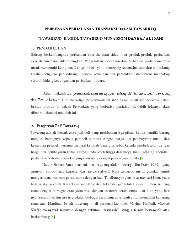 Doc Perbezaan Perjalanan Transaksi Dalam Tawarruq Hilmi Angga Academia Edu
